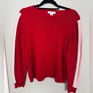 Liz Claiborne Vibrant Red Knit Top with pretty arm detail